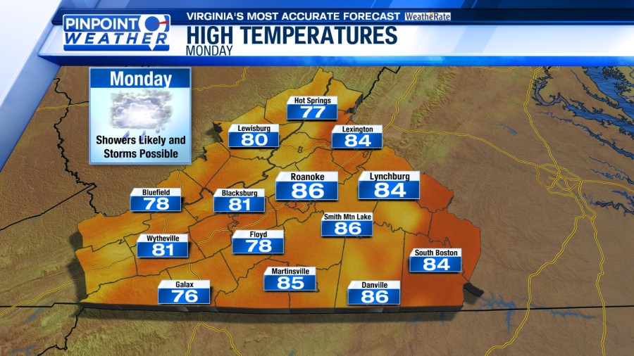 Pinpoint Weather: Warm with daily showers and storms