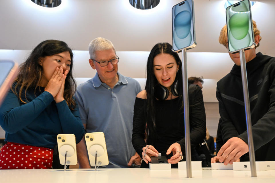 Apple CEO Tim Cook at the Fifth Avenue Apple Store on September 22, 2022 in New York City.<p>Alexi Rosenfeld&sol;Getty Images</p>