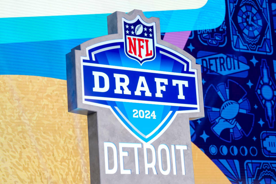 Sign displaying the NFL Draft 2024 in Detroit