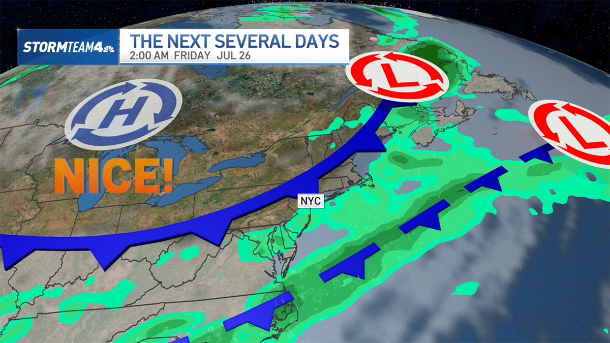 Storms every day this week before weekend forecast improves – NBC New York