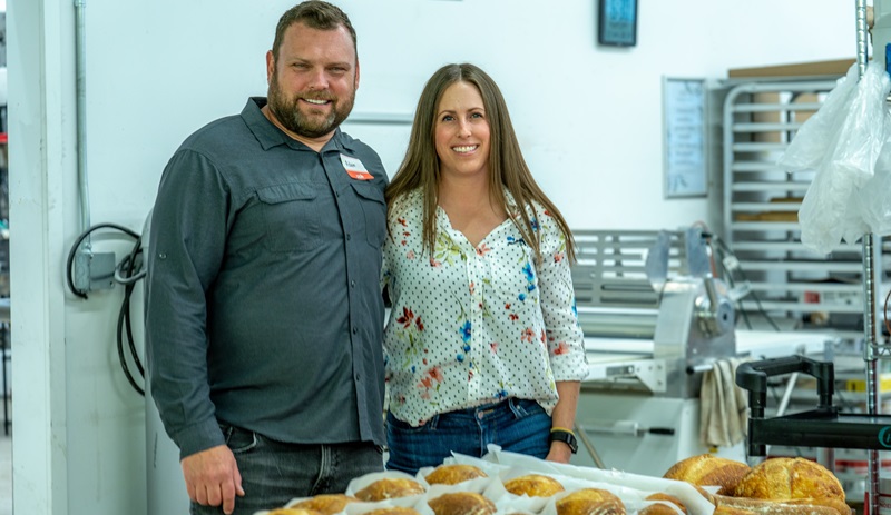 Adam and Kellee Curfew at their bakery, The Brewer's Bread, at NW 26th and Vaughn in Portland, 2024 (Courtesy photo)