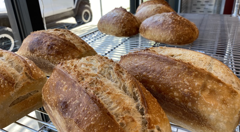 Sourdough loaves at The Brewer's Bread, at NW 26th and Vaughn in Portland, 2024 (Courtesy photo)