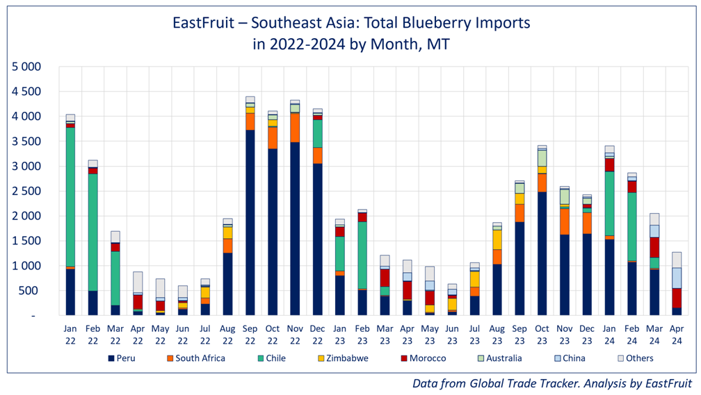Morocco triples blueberry exports to Southeast Asia in past 5 years, on track for a new record! • EastFruit